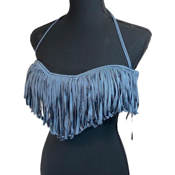 Despi Aruba Fringe Bandeau Halter Bikini Top NWT - Picture 5 of 5